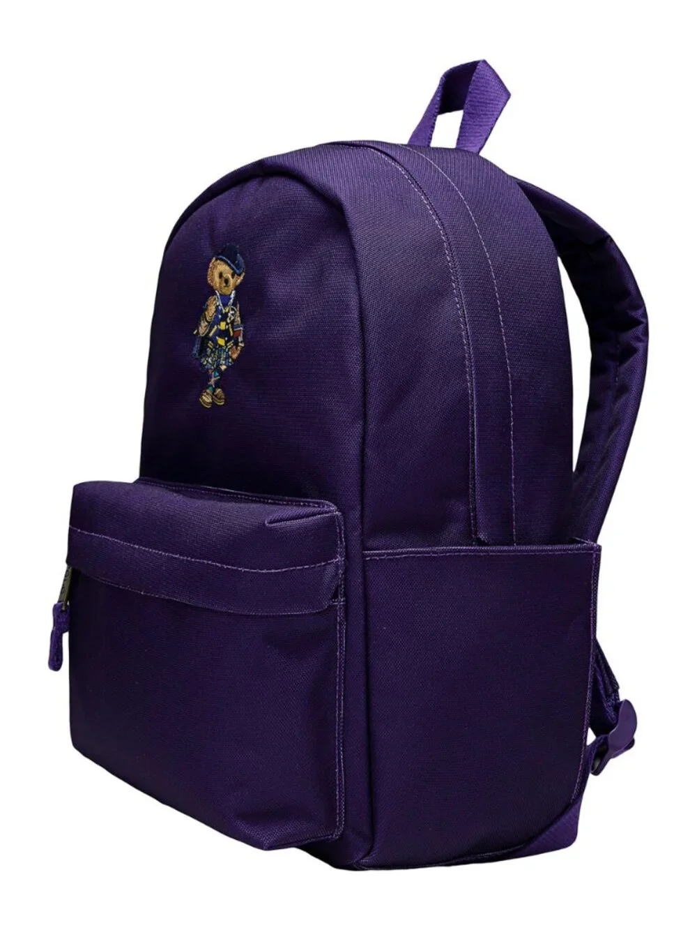 Ralph Lauren Girls Small College Purple Backpack with signature Polo Bear 12x14